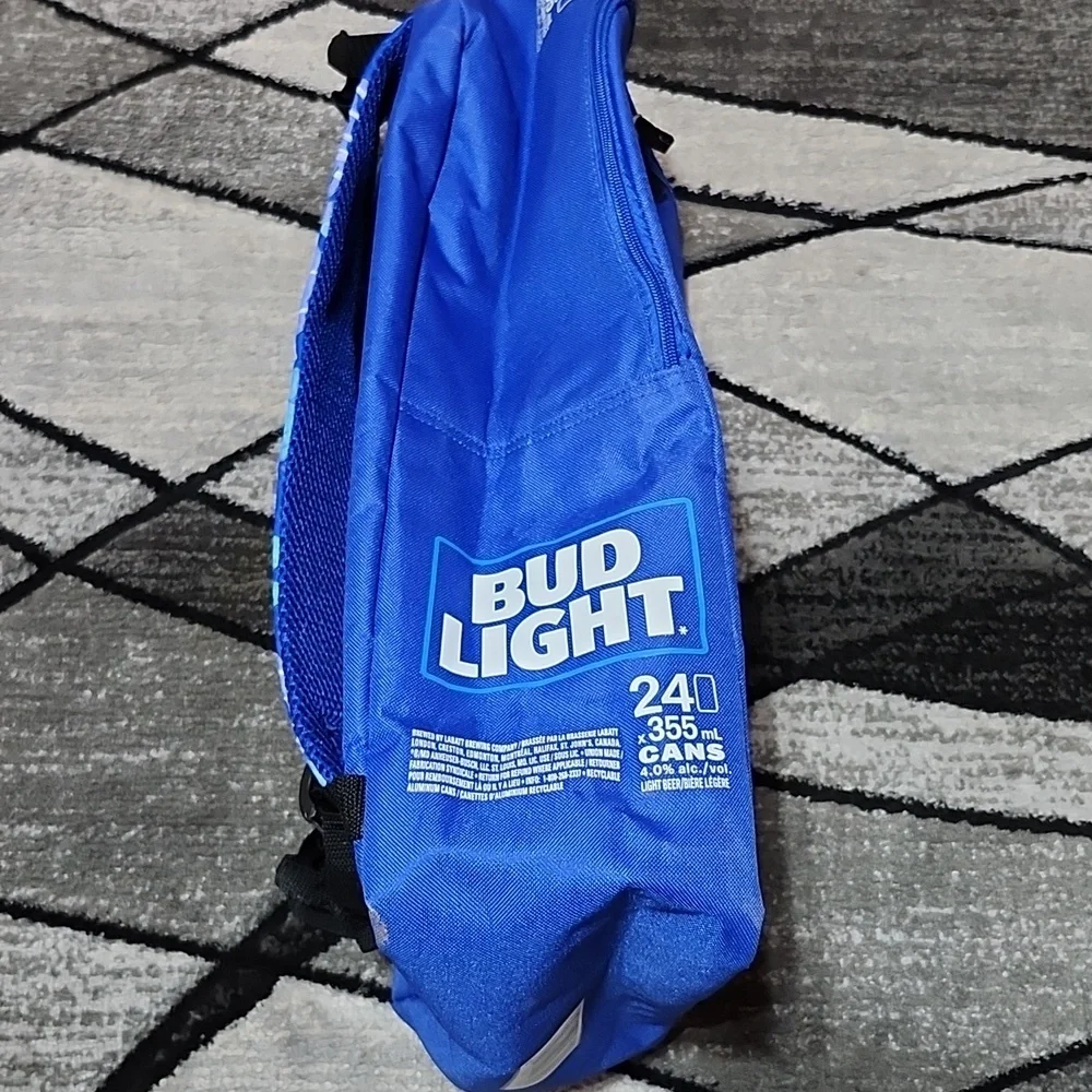 BUD LIGHT BLUE TROPICAL 24-CAN PADDED SOFTSIDE INSULATED COOLER BACKPACK UNISEX